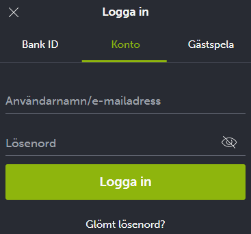 Registrerar dig med ComeOn bonuskod